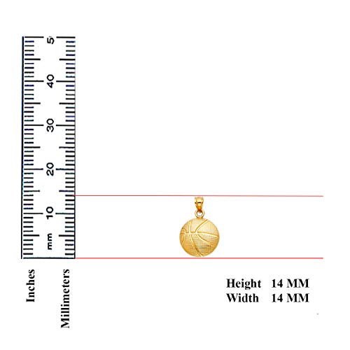 Tgdj 14K Yellow Gold Basketball Ball Pendant #TOP2