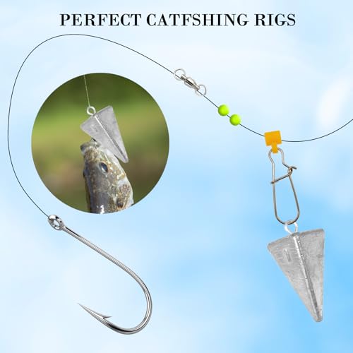 Zsrivk Fishing Weights Pyramid Sinkers Kit Bullet Fishing Weights Sinkers For Ocean Saltwater Surf Fishing Gear Tackle 1Oz 2Oz 3Oz 4Oz  thumb #4