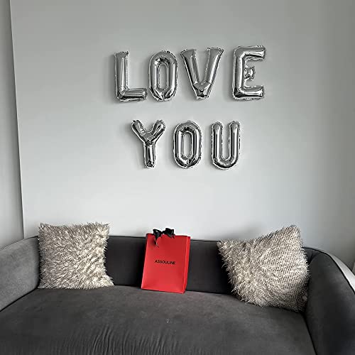 52 Pcs Sliver Letter Balloons A-Z Balloons Foil Alphabet Custom Diy Phrase Decor For Baby Shower Wedding Party Supplies Personalized Banner(A-Z 2 Set 16 Inch) #TOP1