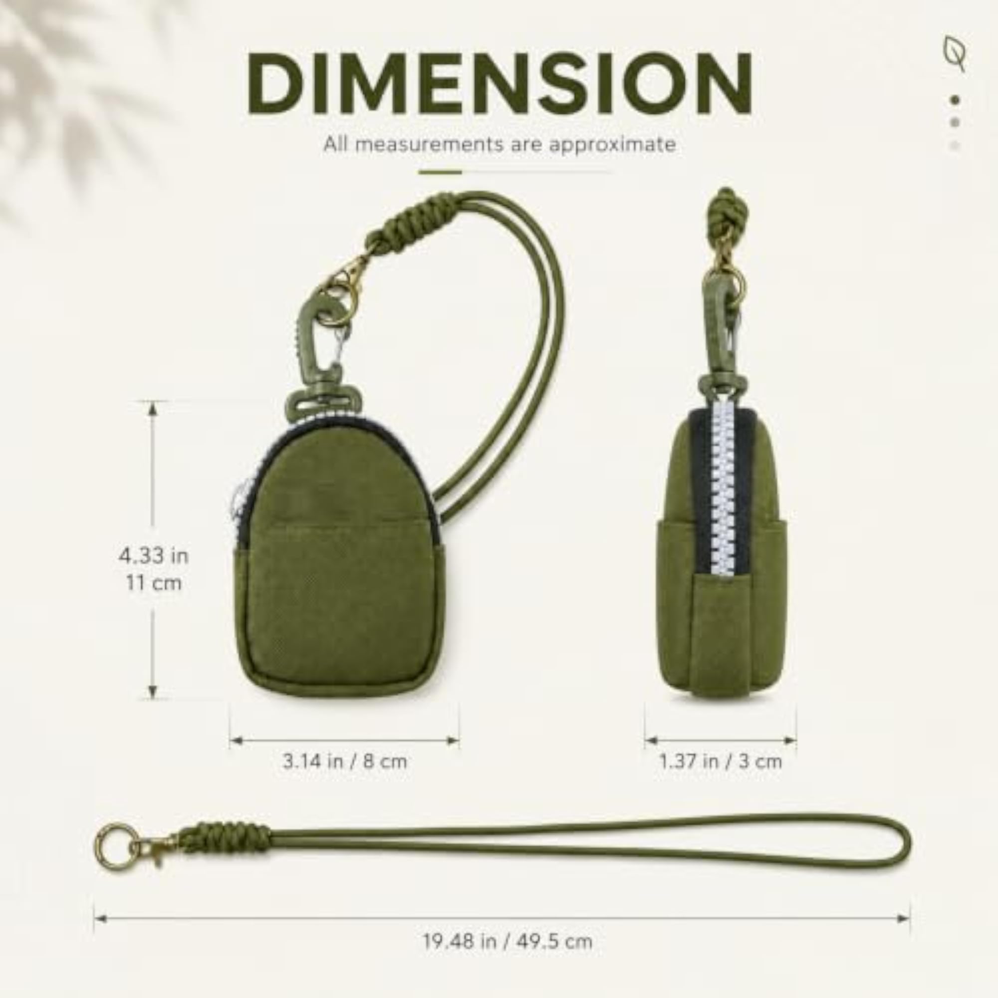 Mini Pouch for Men, EDC Zipper Storage with Neck Cord