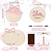 Whaline 2Pcs Baby Announcement Wooden Signs 3D Pink Bow Hello World Newborn Name Sign She' Here Welcome Board with Hand & Footprint Ink Pad for Baby Girl Birth Shower Photo Prop