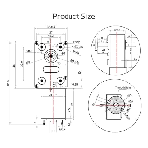 Moteur vis sans fin JGY-370 pour motorisation de trappe et store de maison