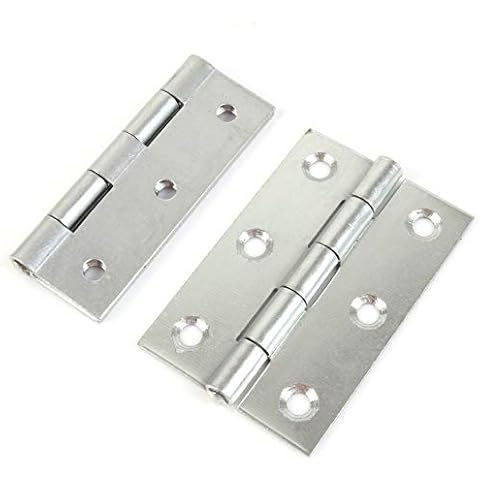 2X Silver 63mm Cupboard Door Butt Hinges Cover