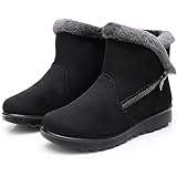 Schneestiefel für Damen ist aus hochwertigem Wildleder gefertigt Synthetikmaterial, das das Eindringen von Wasser verhindert. Wurde in nassem Wetter und Füße trocken und warm.