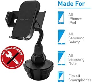 Macally Adjustable Automobile Cup Holder Phone Mount for iPhone Xs XS Max XR