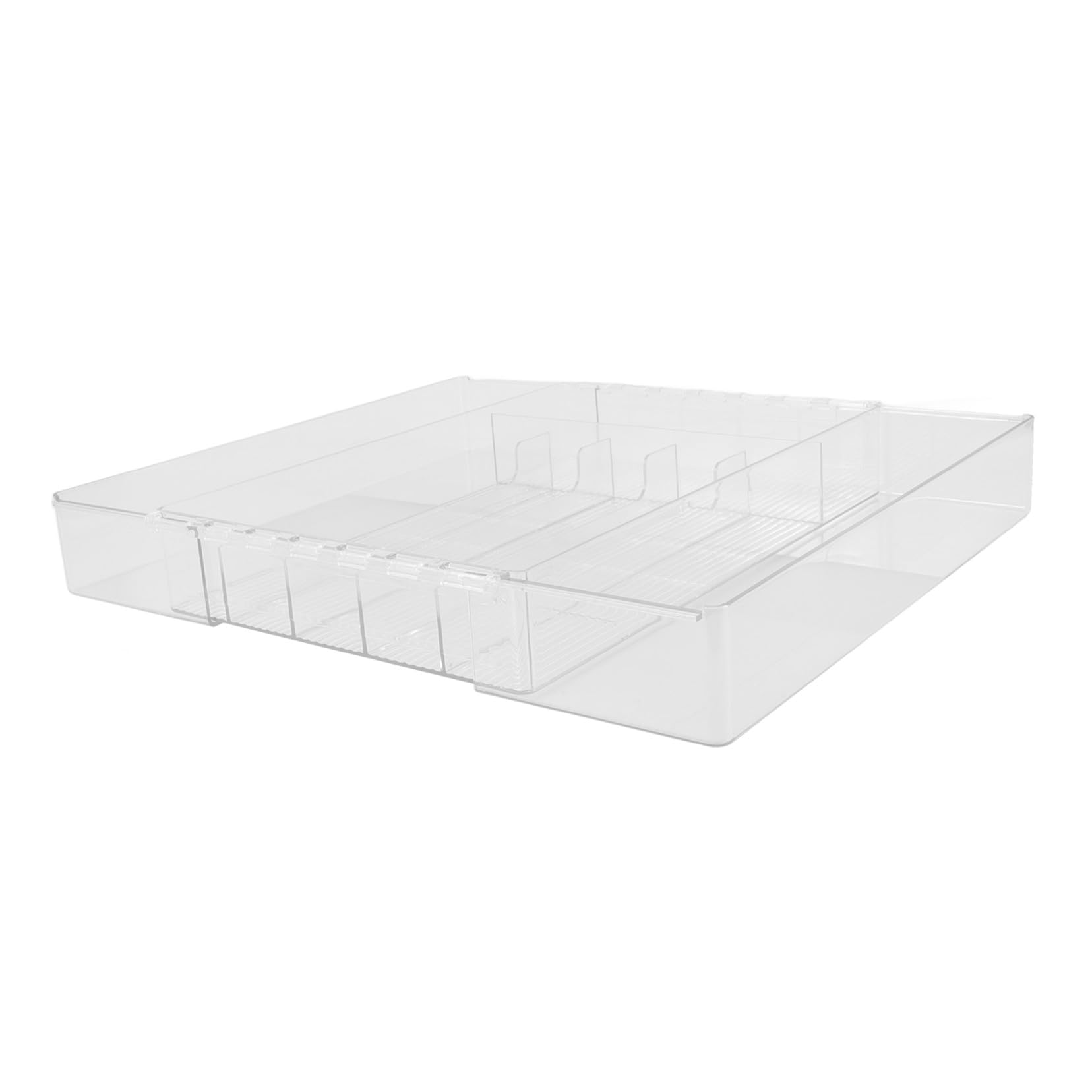 Toyvian Erweiterbarer Acryl Besteckkasten mit Mehreren Fächern zur Aufbewahrung von Löffeln und Essstäbchen für Büro und Schlafzimmer Leichter Utensilien Organizer