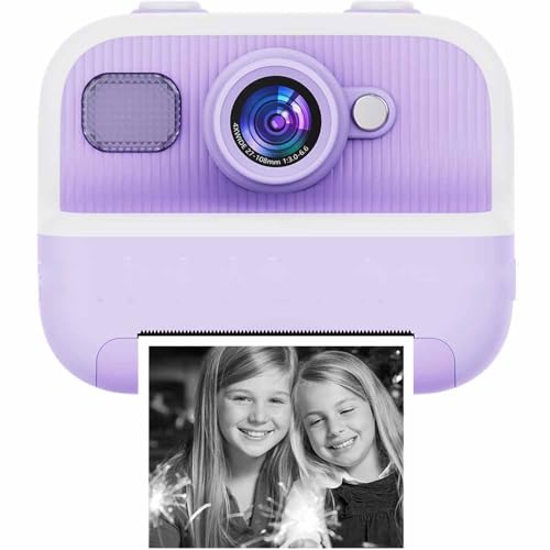 Appareil photo instantané violet avec carte TF 32G et papier d'impression pour enfants