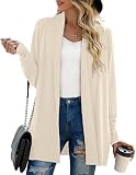 GRECERELLE Women's Long Sleeve Lightweight Open Front Business Casual Cardigan Sweater Dressy Outerwear, Apricot, X-Large