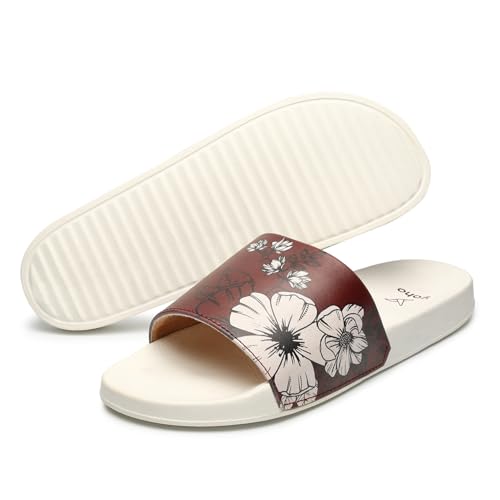 Image of YOHO Tropica Printed Comfortable Women Slides | Stylish Rainy Footwear & Waterproof Monsoon Sandals | Soft Inner Lining On Strap