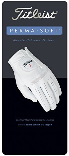 Titleist Perma Soft Golf Glove Womens Reg Rh Pearl, White(Large, Worn On Right Hand) #TOP2