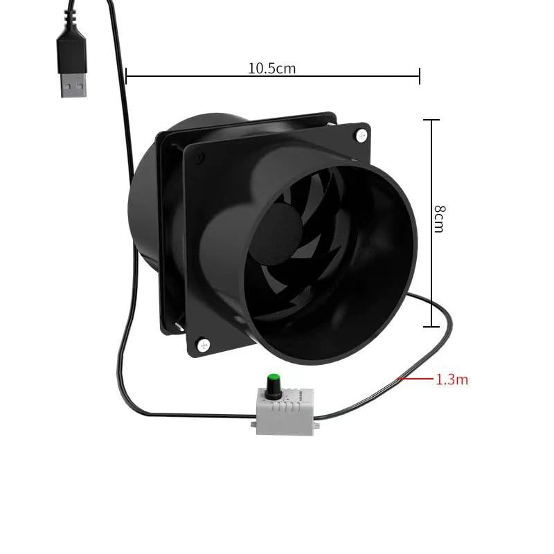 USB Regulowana prędkość pochłaniacza dymu lutowniczego ESD Wentylator wyciągowy z rurą kanałową Wentylator wyciągowy z rurą 1M Wentylator wentylacyjny do łazienki, sypialni(With 1m pipe)