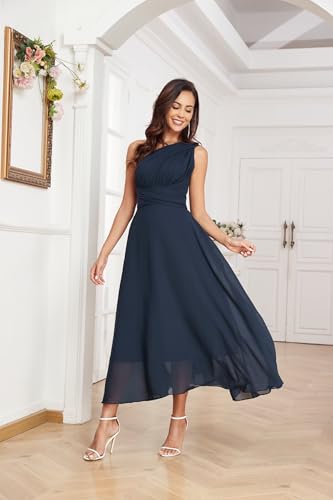 Women's Bridesmaid Dresses for Wedding Tea Length Infinity Chiffon Pleated High Low Formal Evening Party Gown4