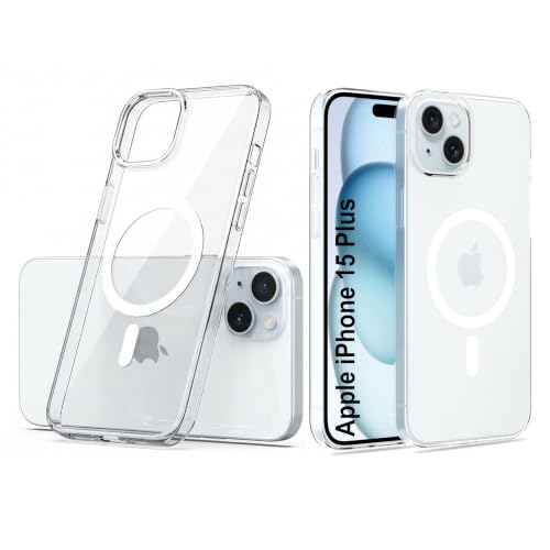 Image of Zapcase Back Case for iPhone 15 Plus | Slim Lifetime Anti-Yellow Crystal-Clear Cover with Elevated Camera Protection & MagSafe Compatibility | Premium German Polycarbonate | Shockproof | Clear