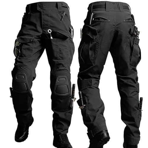 G3 Tactical Combat Pants Mens Military Ripstop Army Pants for Outdoor Airsoft Hunting Paintballing - No Kneepad Black 32