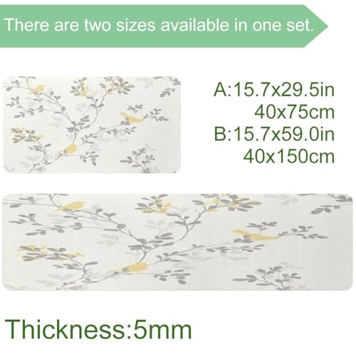 Tapis de cuisine antidérapant lot de 2 lavable contre les projections d'eau - 4