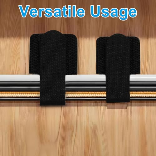 Hook and Loop Cable Ties, Black, 80PCS | Self Adhesive, Sticky-back, Adjustable Cord Holder, Desk & Office Organization miniatura 4
