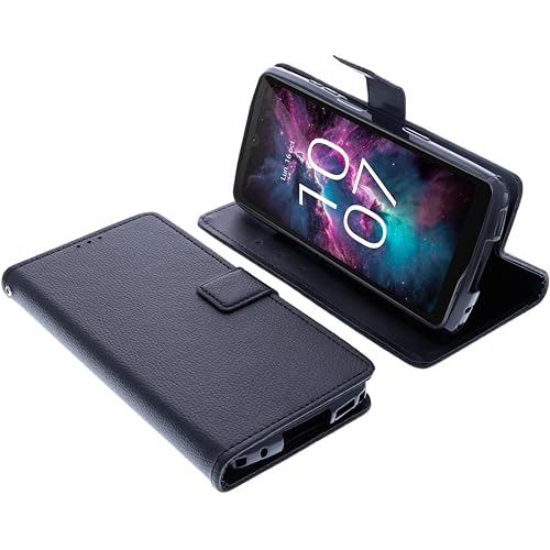 foto-kontor Housse Compatible avec CrossCall Stellar M6 Style Livre Noir Coque de Protection Portefeuille