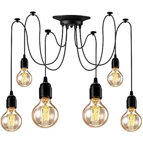 6 Heads Adjustable Retro Spider Pendant Light Cover
