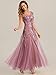 Ever-Pretty Women's Sequin V-Neck Formal Evening Dresses Cap Sleeves Ball Gowns Prom Dress Orchid US18