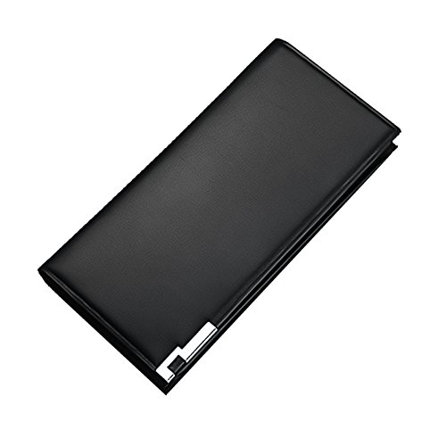 PULNDA Cartera Hombre Cuero Billetera Piel Monedero Para Tarjetas De Crédito Negro