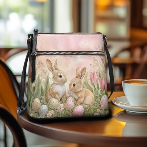 Image of Leather Purses for Women, Leather Hobo Bags for Women Travel Sling Purse Triple Zippered Pockets Shoulder Bag