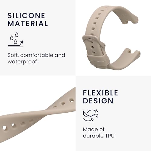 Correa de silicona compatible con Garmin Lily Sport beige miniatura 3