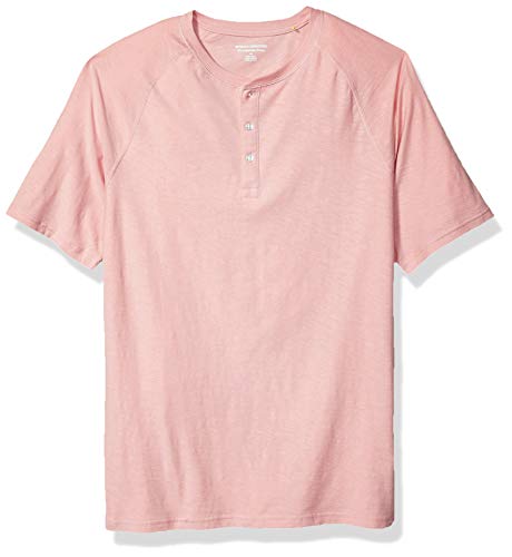 Amazon Essentials Men's Slim-Fit Short-Sleeve Slub Henley T-Shirt, Light Pink, XX-Large