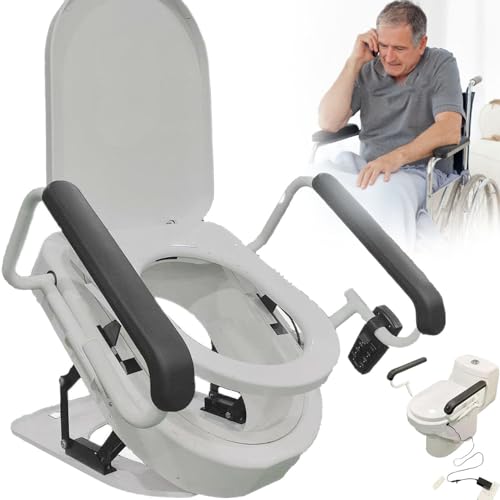 Elevador eléctrico para asiento de inodoro con mango de levantamiento, función de secado, carga máxima 330 lb miniatura 1