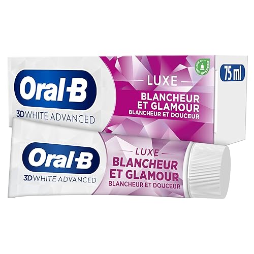 Oral-B Dentifrice Blancheur Glamour 3D White Advanced Luxe Perfection Contre Les Taches En Surface, Conçu Pour Un Brossage Des Dents Avancé, Arome Menthe...