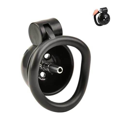 Push-Lock Cock Cage avec 5 anneaux de chasteté et un dilatateur en métal, Flat Chastity Cage Male Small Ceinture de chasteté pour hommes Extrême, Bondage SM Sex Toys pour hommes (Cage+Dilator)