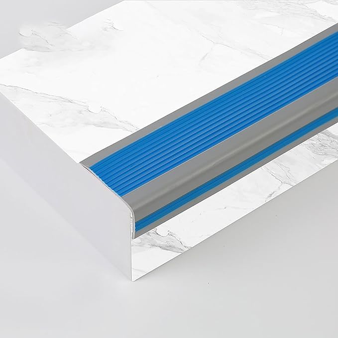 Protección de bordes de escalera, cinta de seguridad autoadhesiva antideslizante para protección de esquinas y bordes, diseño en forma de L para bordes de escaleras, uso interior o exterior