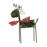 Mud Pie Sm Boxwood Reindeer Table SITTERS, Green