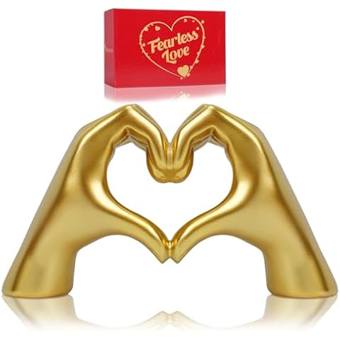 Valentines Day Gifts for Her Girlfriend Wife Couple Girls, Valentines Day Decorations Love Statue for Women, Home Decor Heart Hands Sculpture for Female Unique Birthday Anniversary Wedding Gift Cover