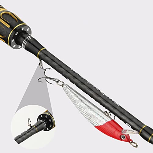 XIANGE100-SHOP Angelrute Combo Leichte tragbare Gießstäbe Bass Angelpol Kohlefaser Reise Angelrute Komfortable Griff und… – Bild 7