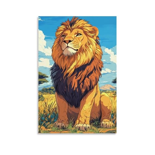 Lienzo de león 50x75cm para crear un ambiente moderno en tu salón y dormitorio