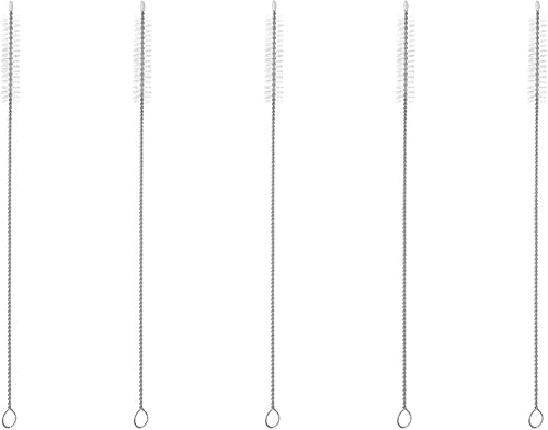 Sowaka 5 cepillos de limpieza para pajitas de 9.8 pulgadas, limpiador de tubos de acero inoxidable de nailon, cepillos flexibles para limpiar tubos,