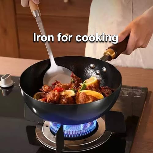 Wok de hierro fundido japonés de 24 cm con tapa y espátula miniatura 2