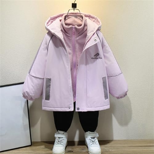 Boys Girl Winter Warm Thick Windbreaker with Hood Fleece Lined Zip up Turtleneck Jacket Kids Casual Outdoor Windproof Outfits2