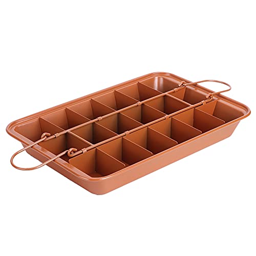 Non Stick Brownie Pan Baking Tray Chocolate Cake Mold with Dividers Kitchen Utensil for Home Baking Stainless Steel 32x20.5x5.5cm