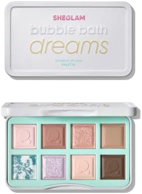 SHEGLAM Sparkle Splash Palette 8 Color Soft Matte Shimmer Glitter Pigment Eyeshadow Pallete