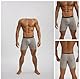 Faringoto Herren-Boxershorts aus Eisseide, langes Bein, glatt, elastisch, Sport, Fitness, Trunk-Shorts, Unterhosen, Grau, Medium