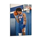 JUNXITING Kelly Oubre Jr Poster Basketball Superstar Wall Art Poster Canvas Print Home Decoration Painting (52424); Frame; 08x12inch(20x30cm)