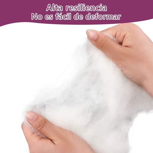 Miniatura 3 de Easy Speed Fibra Hueca Siliconada Para Rellenos, 100 Poliéster, Floca Suave Y Esponjosa Tacto Algodón, Copos Fabricación Almohadas, Almohadones Y Manualidades,1000gr, Blanco