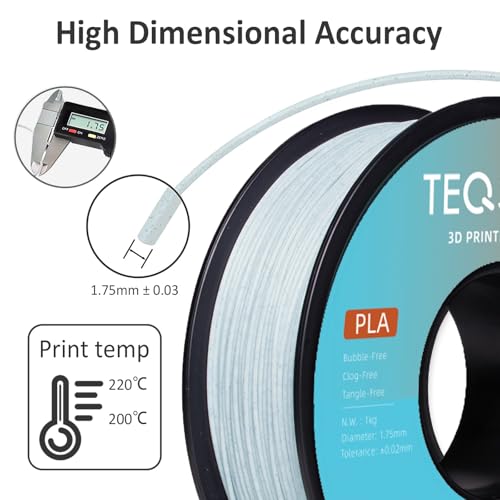 Image of PLA Filament 1.75mm Marble Blue 1KG, Stone-Like Texture, Consistent Diameter + /- 0.03mm, Vacuum Packaging 3D Printer Filament