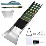 ALLOYNIX 50' Folding Aluminum Sluice Box - Portable Gold Mining Equipment with Miner's Moss for River & Creek Prospecting with Essential Prospecting Tools (Magnet, Picks, Vials Included)
