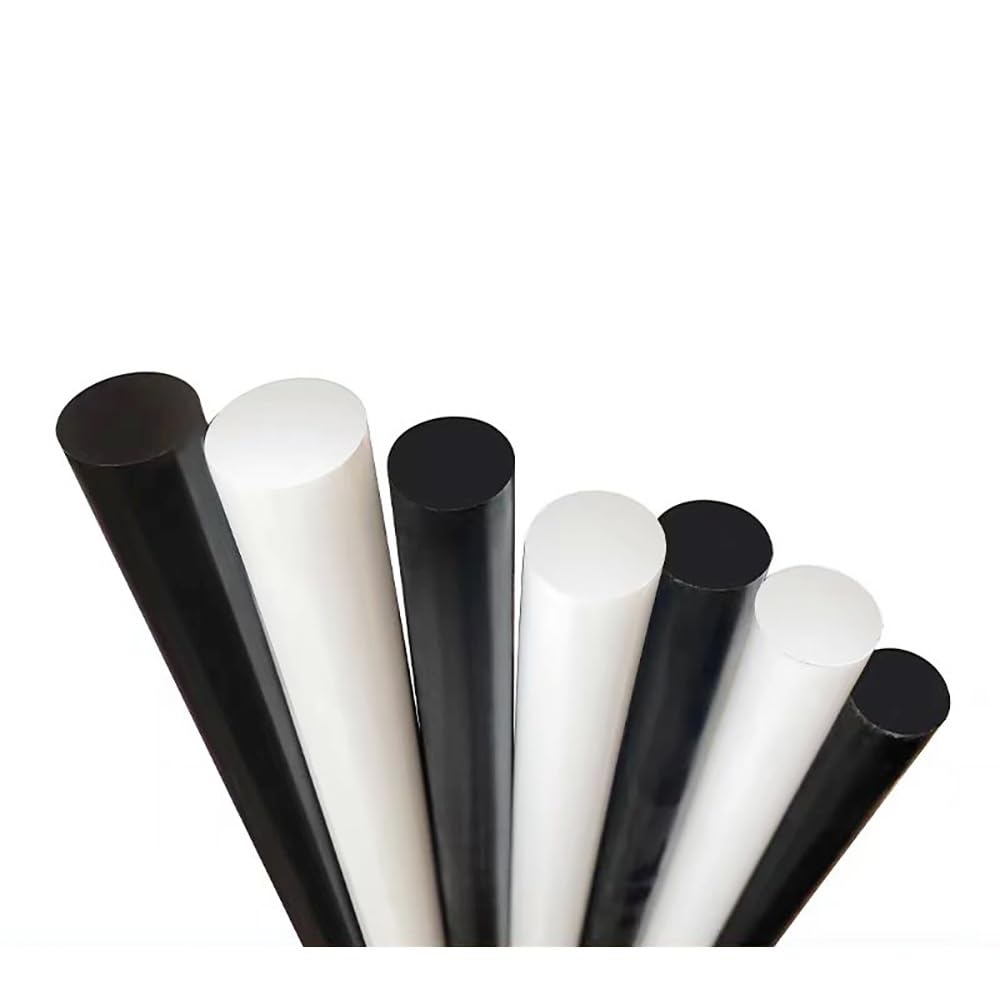 2 Stück POM-Nylonstab, Runder Hartplastikstab Mit 3–50 Mm Durchmesser, Hochsteife Technische Stange For Heimwerkerteile, Weiß/schwarz, Länge 500 Mm(White,7x500mm)