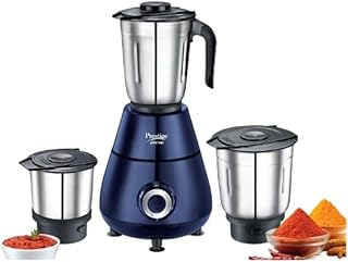 Prestige Zestar 500W Mixer Grinder 3 Stainless Steel Jars |3 Super-efficient Blades|Blue
