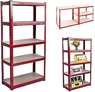 Jupitor Storage Garage Shelving Unit 5 Tier 150cm x 75cm x 30cm Heavy Duty (175KG Per Shelf) 875KG Capacity Racking Multipurpose Shelves for Warehouse Shed Office Greenhouse Workshop Blue