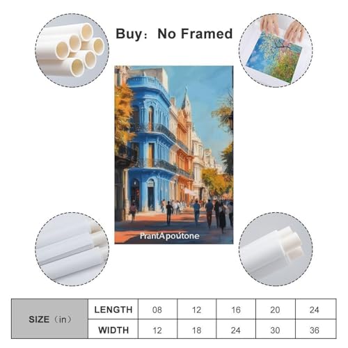 Poster Buenos Aires toile vintage grand format chambre - 2
