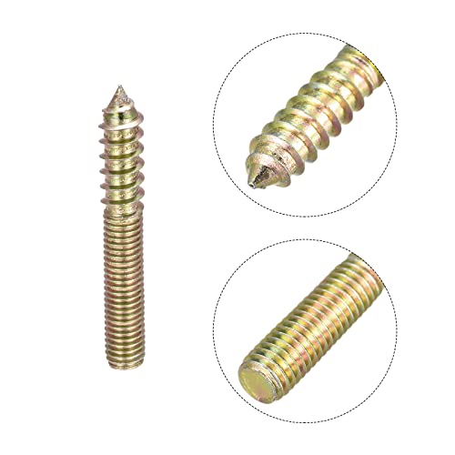 Image of uxcell M10x70mm Hanger Bolts, 8pcs Double Ended Thread Dowel Screws for Wood Furniture